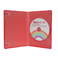 MIJシリーズ　カラーコレクション　DVDケース1枚収納 5PACK　赤